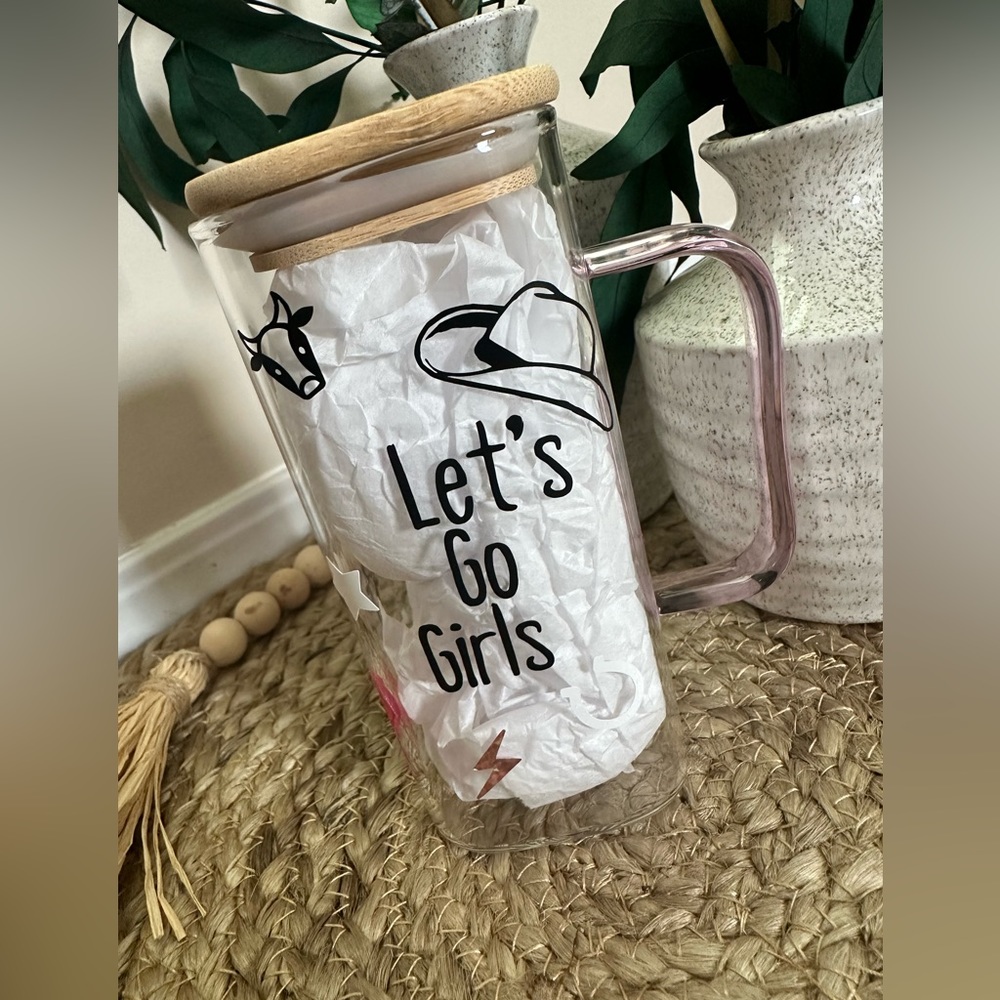 Bachelorette Themed Glass w/ Lid & Straw - Picture 2 of 4